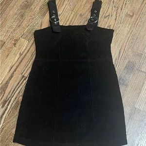 Rue 21 Black Corduroy Dress Size S Black Buckle Straps Womens‎
